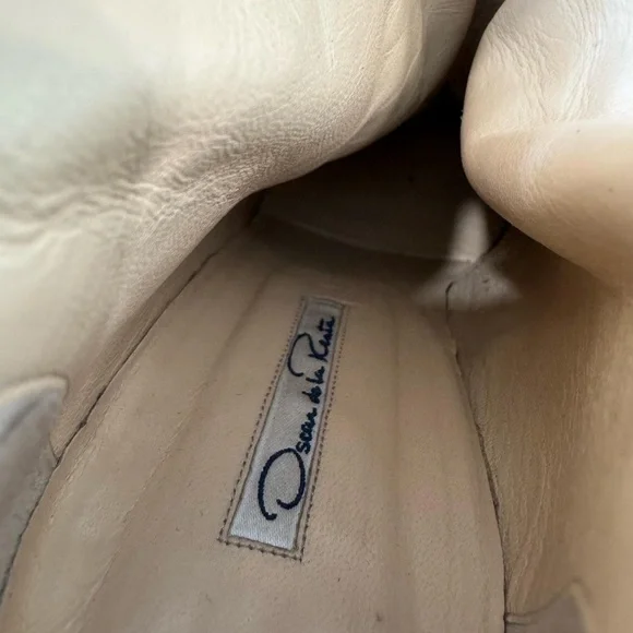 Oscar De la Renta 2009 Y2K Leather Italian Knee High Boots 41